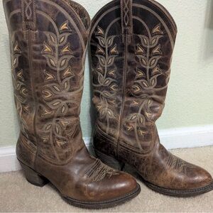 Ariat Women’s Desert Holly Cowgirl Boot-Brown Embroidered Cowboy Boots